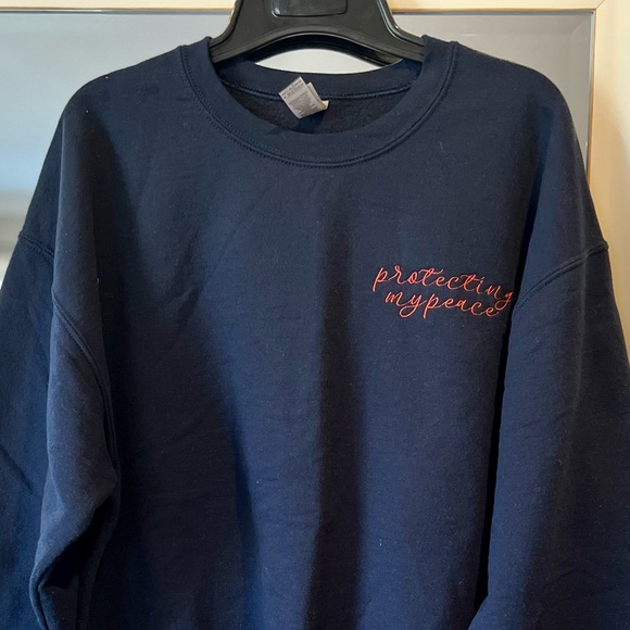 Gildan Protecting My Peace Blue Crewneck Sweatshirt - Picture 9 of 9